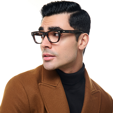 Lenskart STUDIO Light Brown Full Rim Rectangle left side Lenskart STUDIO Light Brown Full Rim Rectangle left side