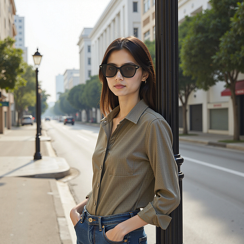 Lenskart STUDIO Brown Full Rim Cat Eye Lenskart STUDIO SG Switch LK E17674AF Accessories right side