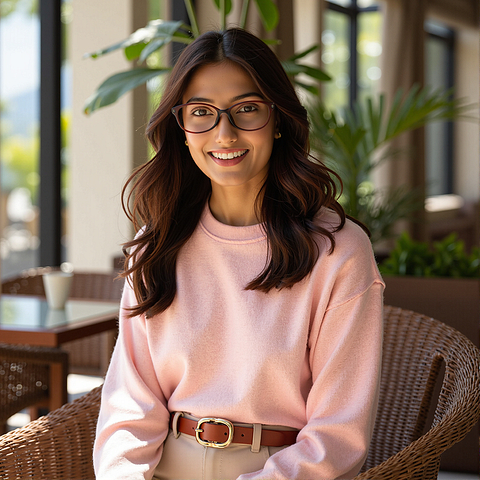 Lenskart Air Online Light Brown Full Rim Rectangle right side Lenskart Air Online Light Brown Full Rim Rectangle right side