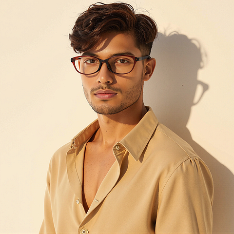 Lenskart Air Online Light Brown Full Rim Rectangle right side Lenskart Air Online Light Brown Full Rim Rectangle right side
