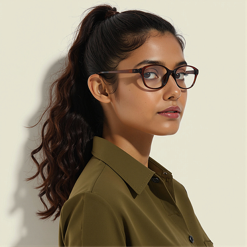 Lenskart Air Online Light Brown Full Rim Rectangle left side Lenskart Air Online Light Brown Full Rim Rectangle left side
