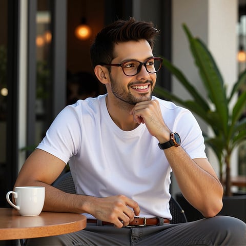 Lenskart Air Online Light Brown Full Rim Rectangle left side Lenskart Air Online Light Brown Full Rim Rectangle left side