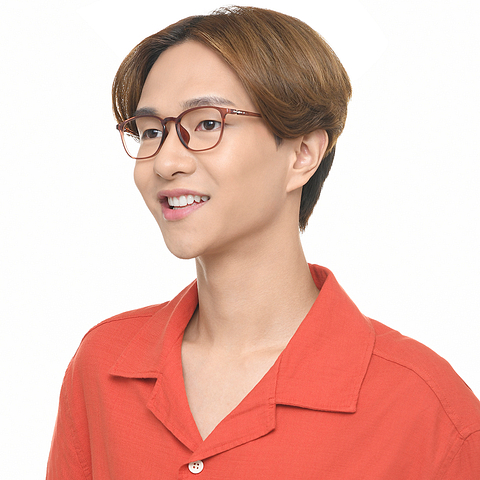 Lenskart Air Light Brown Full Rim Rectangle left side