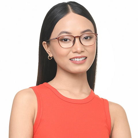 Lenskart Air Light Brown Full Rim Rectangle left side