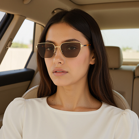 Lenskart Gold Full Rim Geometric left side