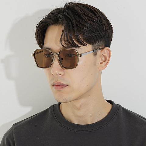 Lenskart Air Light Brown Full Rim Geometric right side