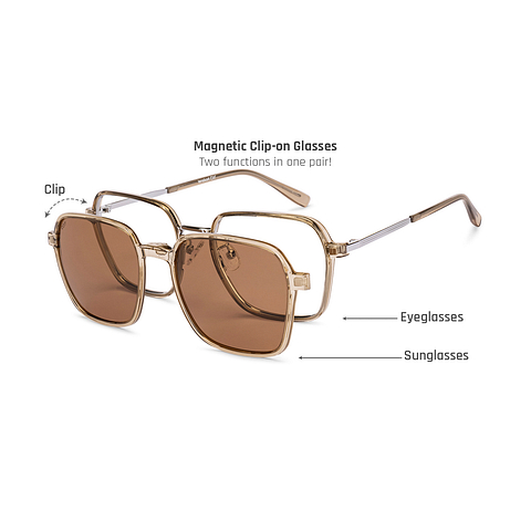 Lenskart Air Light Brown Full Rim Geometric left side