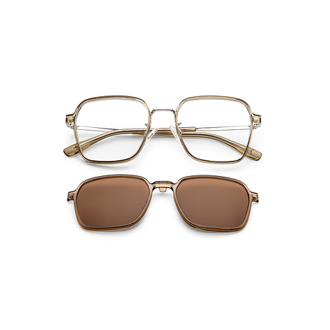 Lenskart Air Light Brown Full Rim Geometric left side