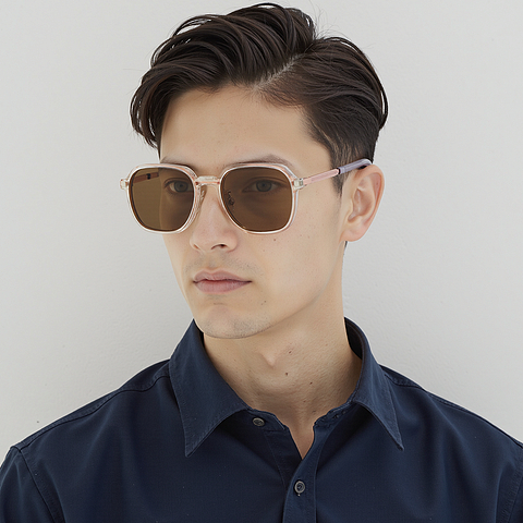 Lenskart Air Rose Gold Full Rim Geometric right side