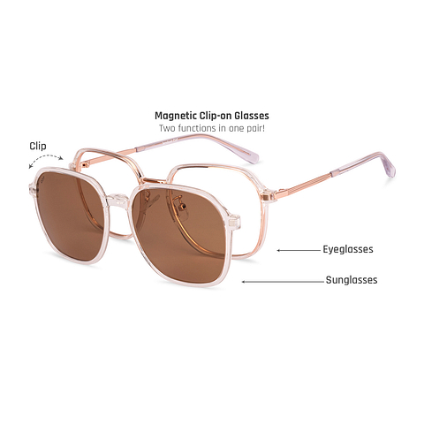 Lenskart Air Rose Gold Full Rim Geometric left side