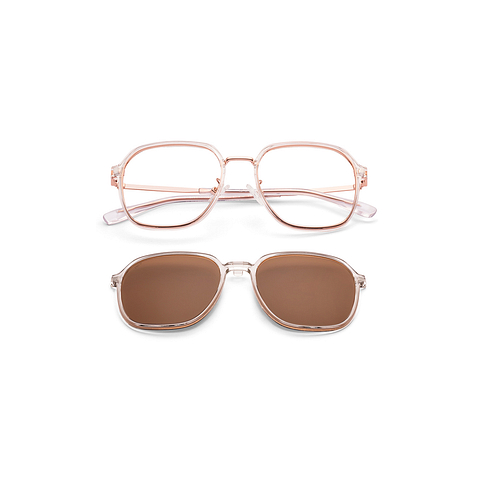 Lenskart Air Rose Gold Full Rim Geometric left side