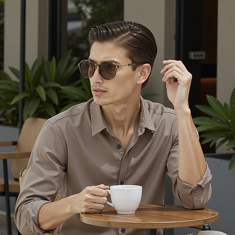 Lenskart Air Brown Transparent Full Rim Round right side