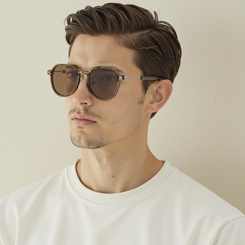 Lenskart Air Brown Transparent Full Rim Round right side