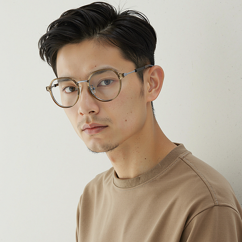 Lenskart Air Brown Transparent Full Rim Round right side
