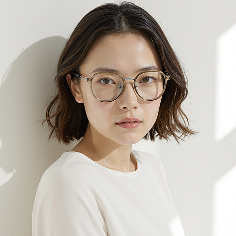Lenskart Air Brown Transparent Full Rim Round right side