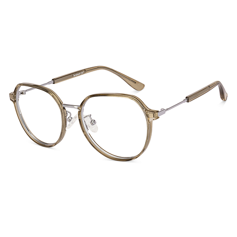 Lenskart Air Brown Transparent Full Rim Round left side