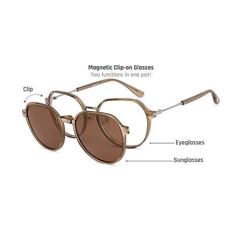 Lenskart Air Brown Transparent Full Rim Round left side