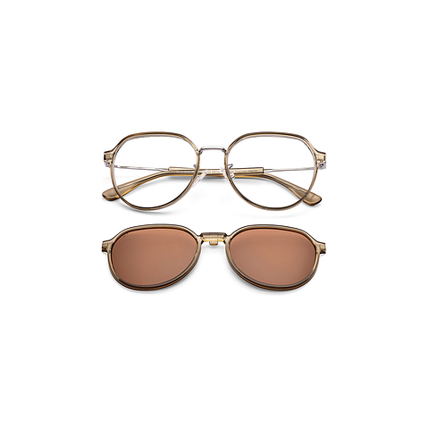 Lenskart Air Brown Transparent Full Rim Round left side