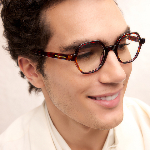 Le Petit Lunetier Light Brown Full Rim Geometric left side
