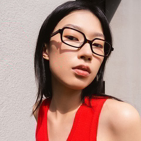 Lenskart Brown Tortoise Full Rim Rectangle left side