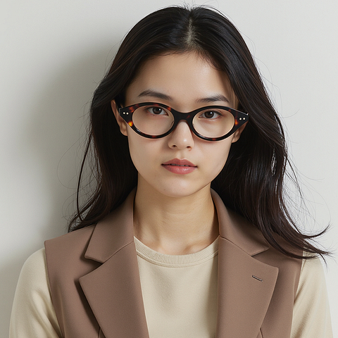 Lenskart Brown Tortoise Full Rim Round left side