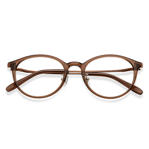 Lenskart Air Online Brown Transparent Full Rim Round left side