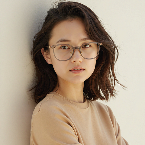 Lenskart Brown Transparent Full Rim Rectangle right side