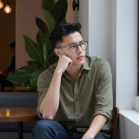 Lenskart Brown Transparent Full Rim Rectangle left side