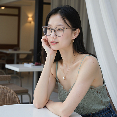 Lenskart Brown Transparent Full Rim Rectangle right side