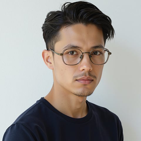 Lenskart Brown Transparent Full Rim Geometric left side