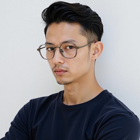 Lenskart Brown Transparent Full Rim Geometric right side
