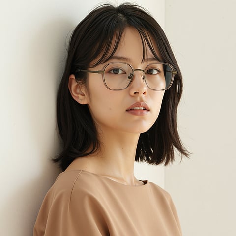 Lenskart Brown Transparent Full Rim Geometric left side