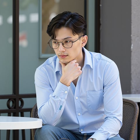 Lenskart Brown Transparent Full Rim Geometric left side