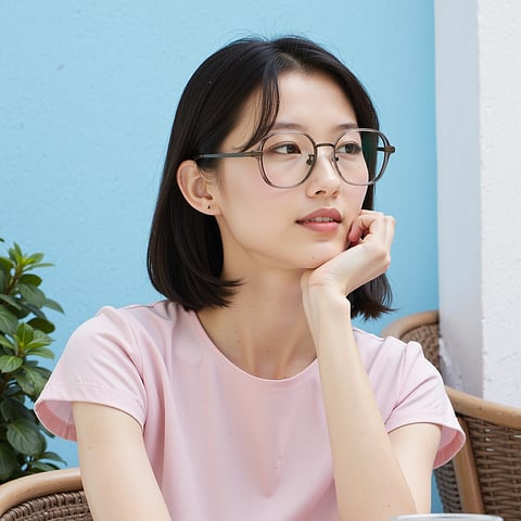 Lenskart Brown Transparent Full Rim Geometric right side