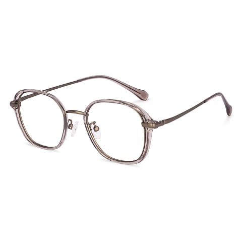 Lenskart Brown Transparent Full Rim Geometric left side