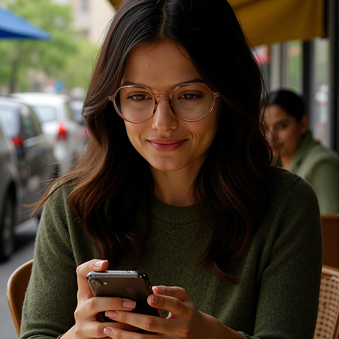 Lenskart Air Brown Transparent Full Rim Round right side