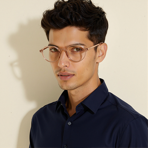 Lenskart Air Brown Transparent Full Rim Round right side