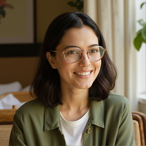 Lenskart Air Brown Transparent Full Rim Round right side