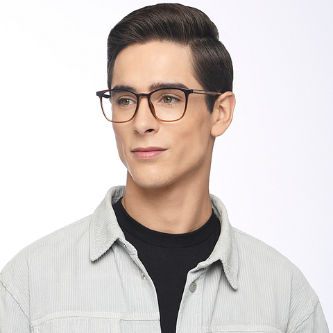 Lenskart Air Online Brown Transparent Full Rim Square left side Lenskart Air Online Brown Transparent Full Rim Square left side