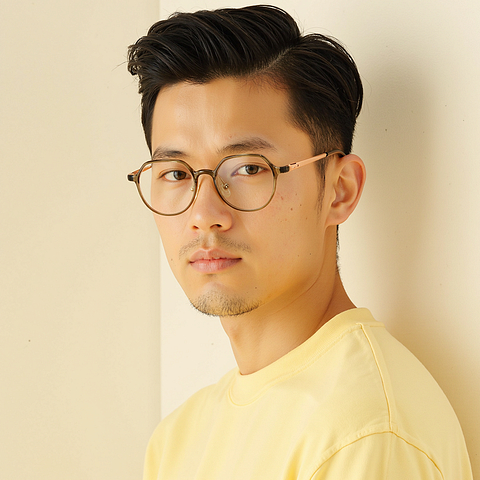 Lenskart Brown Transparent Full Rim Round left side