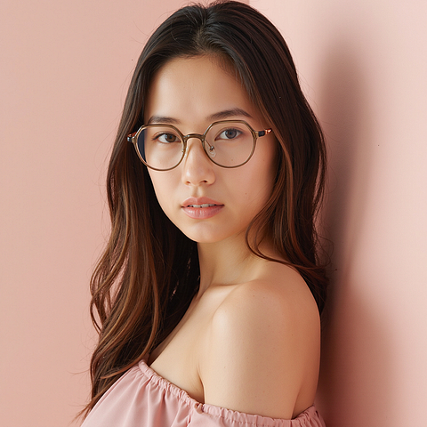Lenskart Brown Transparent Full Rim Round left side