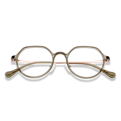 Lenskart Brown Transparent Full Rim Round left side