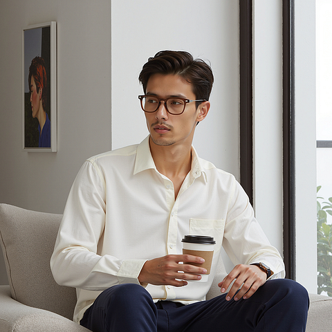 Lenskart Brown Transparent Full Rim Square left side