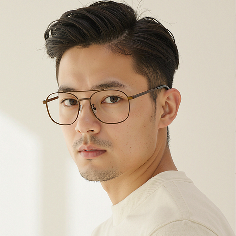 Lenskart Dark Brown Full Rim Aviator left side