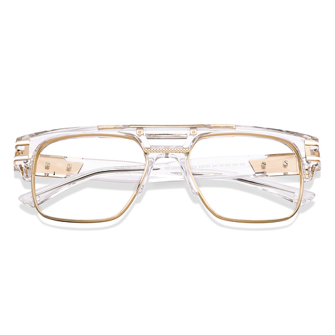 Lenskart STUDIO Crystal Transparent Full Rim Geometric left side