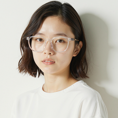 Lenskart Crystal Transparent Full Rim Square left side