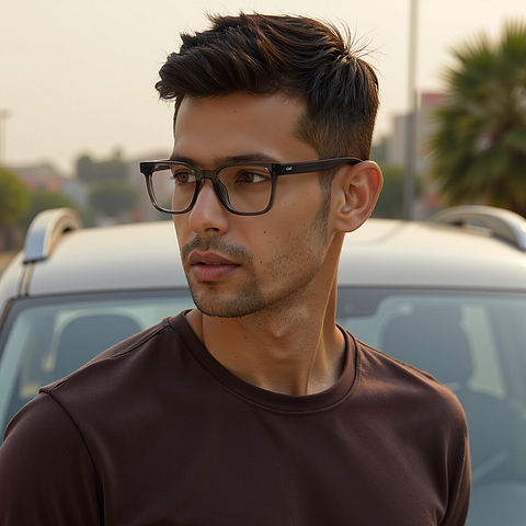 Lenskart Air CRYSTAL GREY Full Rim Square left side