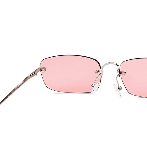 Lenskart Silver Rimless Rectangle right side