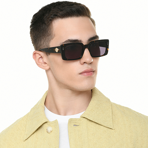 Lenskart Light Brown Full Rim Rectangle left side