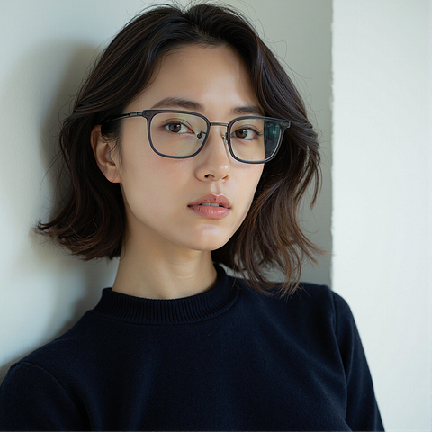 Lenskart Dark Gray Full Rim Square left side